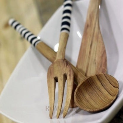 Hand-Carved Olive Wood 3-Pc Utensil Set