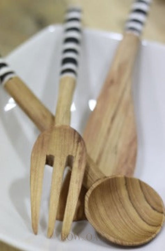 Hand-Carved Olive Wood 3-Pc Utensil Set