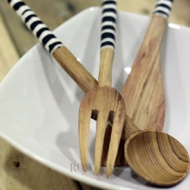 Hand-Carved Olive Wood 3-Pc Utensil Set