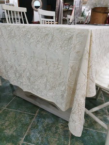 Hand-Embroidered Syrian Tablecloth