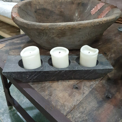 Indonesian Arang Wood Candle Holder