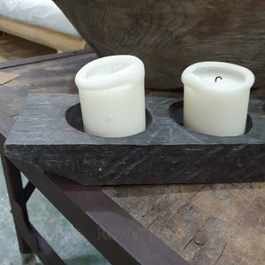 Indonesian Arang Wood Candle Holder