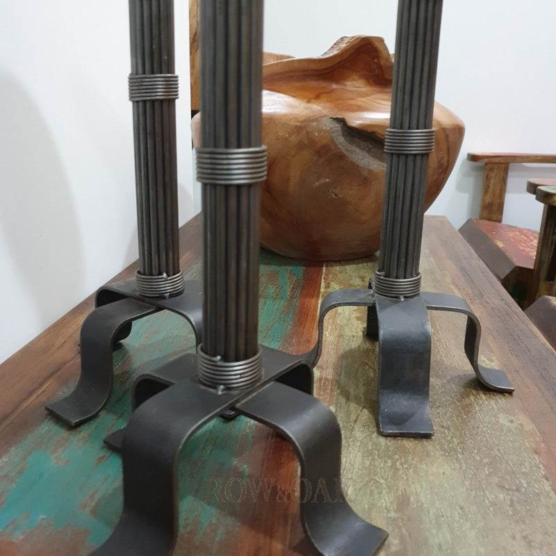 Iron Candle Holders - Set Of 3