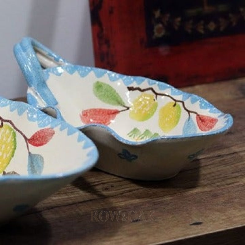 Italian Ceramic Rooster Serving Bowls - Set Of 2