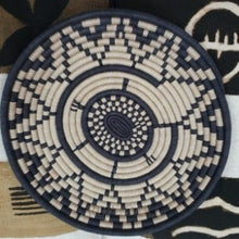 Load image into Gallery viewer, Kenyan Handwoven Tonga Wall Baskets - Black/navy No 2 39Cm 4Cm Deep