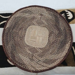 Kenyan Handwoven Tonga Wall Baskets - Natural No 1 50Cm