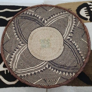 Kenyan Handwoven Tonga Wall Baskets - Natural No 10 42Cm