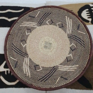 Kenyan Handwoven Tonga Wall Baskets - Natural No 11 42Cm