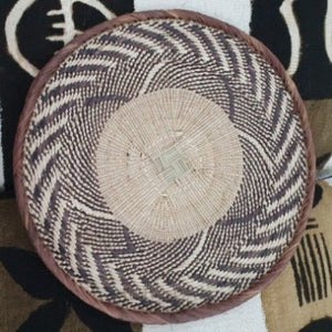 Kenyan Handwoven Tonga Wall Baskets - Natural No 12 34Cm