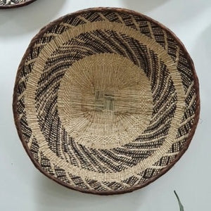 Kenyan Handwoven Tonga Wall Baskets - Natural No 3 50Cm