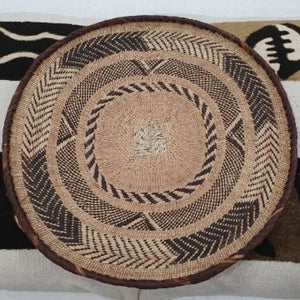 Kenyan Handwoven Tonga Wall Baskets - Natural No 4 50Cm