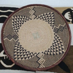 Kenyan Handwoven Tonga Wall Baskets - Natural No 5 43Cm