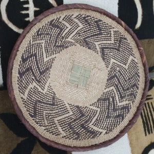 Kenyan Handwoven Tonga Wall Baskets - Natural No 6 33Cm