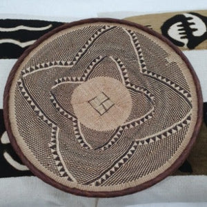 Kenyan Handwoven Tonga Wall Baskets - Natural No 6 44Cm