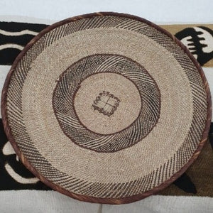 Kenyan Handwoven Tonga Wall Baskets - Natural No 6 50Cm