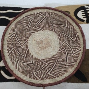 Kenyan Handwoven Tonga Wall Baskets - Natural No 7 42Cm