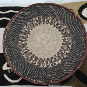 Kenyan Handwoven Tonga Wall Baskets - Natural No 9 41Cm