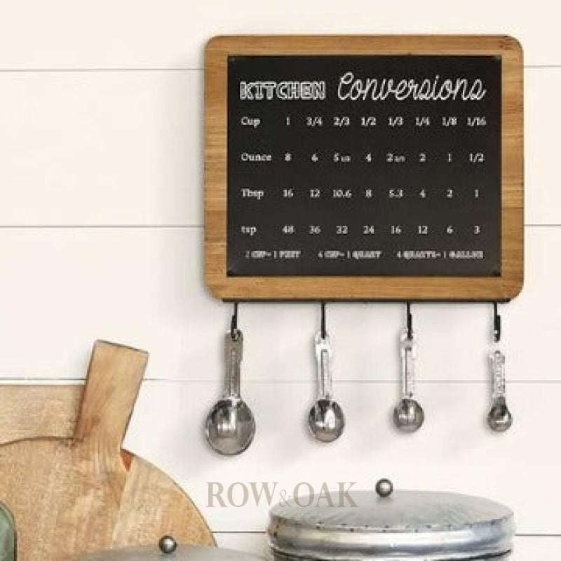 Kitchen Conversion Chart With 4 Measuring Spoons