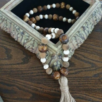 Large Brown Bone Bead Loop - Row & Oak