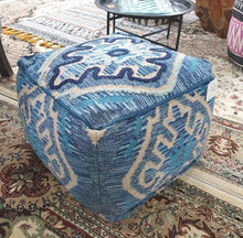 Load image into Gallery viewer, Large Pouf - Blues