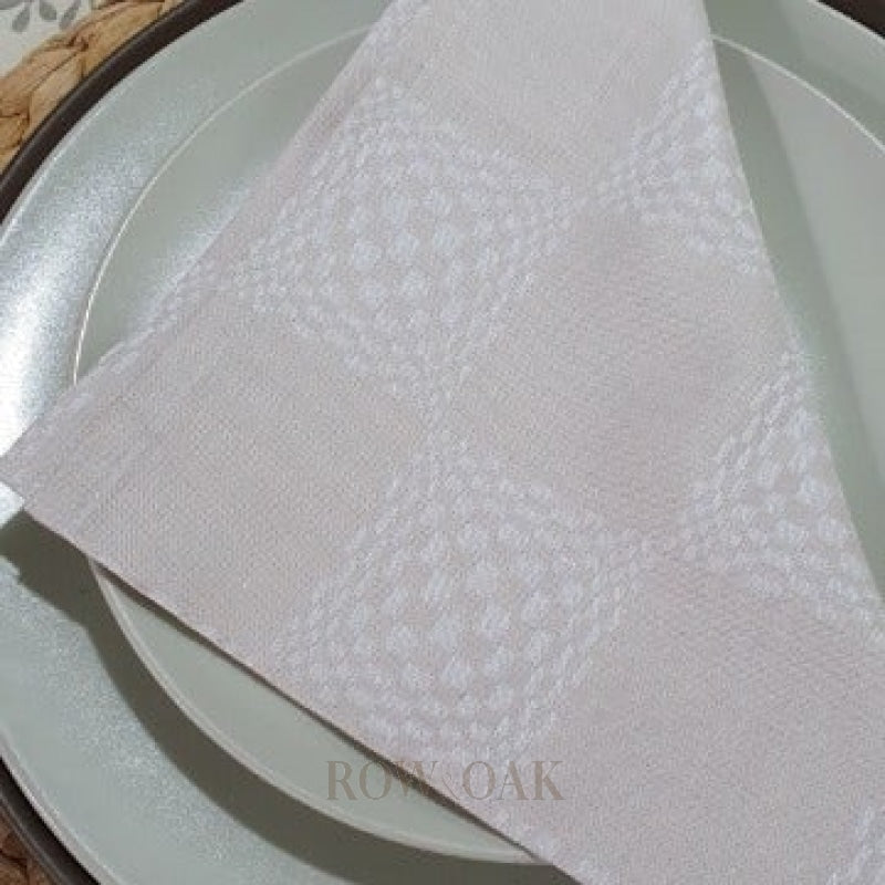 Light Taupe Jacquard-Pattern Cotton Napkins - Row & Oak