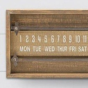 Long Wooden Sliding Calendar