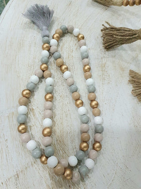 Loop Of Grey Taupe & Gold Beads