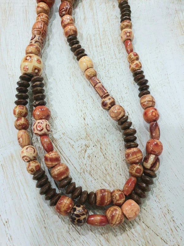 Loop Of Mixed Painted And Coconut Beads
