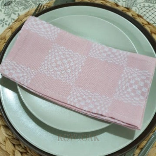 Mauve Jacquard-Pattern Cotton Napkins - Row & Oak