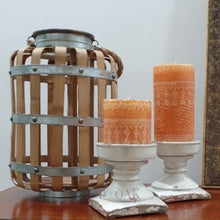 Load image into Gallery viewer, Metal And Wicker Candle Holder