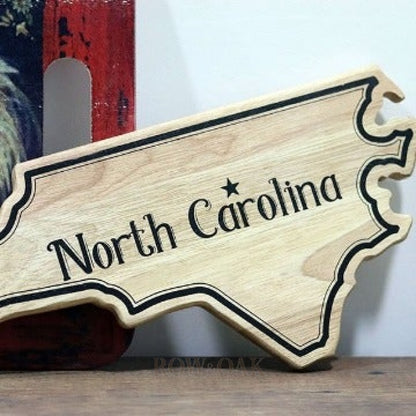 North Carolina-Shaped Wood Cutting Board