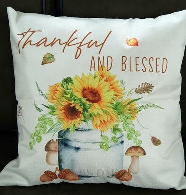 Pumpkin Cushions Thankful & Blessed Chair Sofa