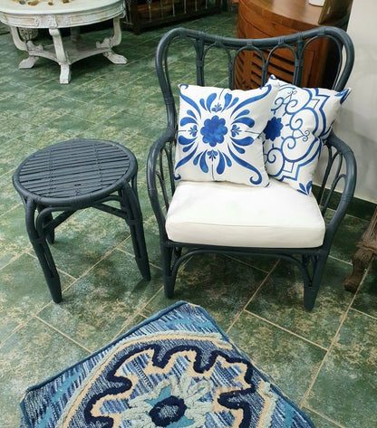 Rattan Chair And Side Table