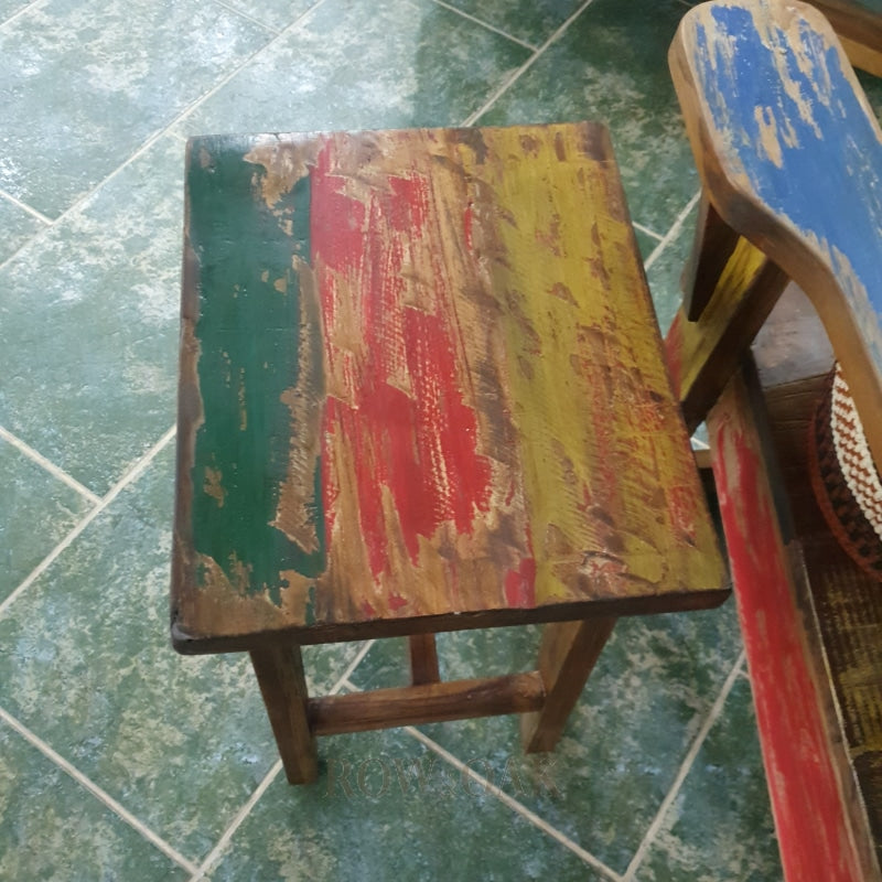 Reclaimed Boatwood Stool / Side Table