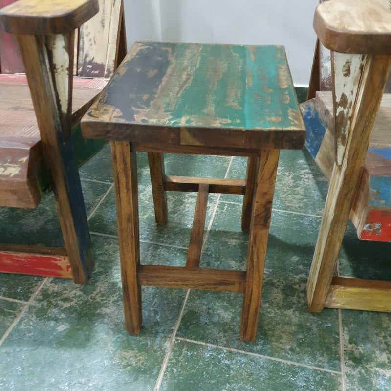 Reclaimed Boatwood Stool / Side Table