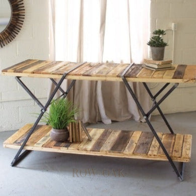 Reclaimed Wood 2-Tier Display Table / Island