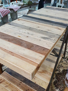 Reclaimed Wood 2-Tier Display Table / Island