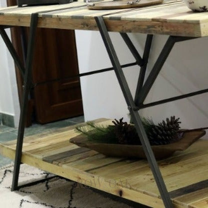 Reclaimed Wood 2-Tier Display Table / Island