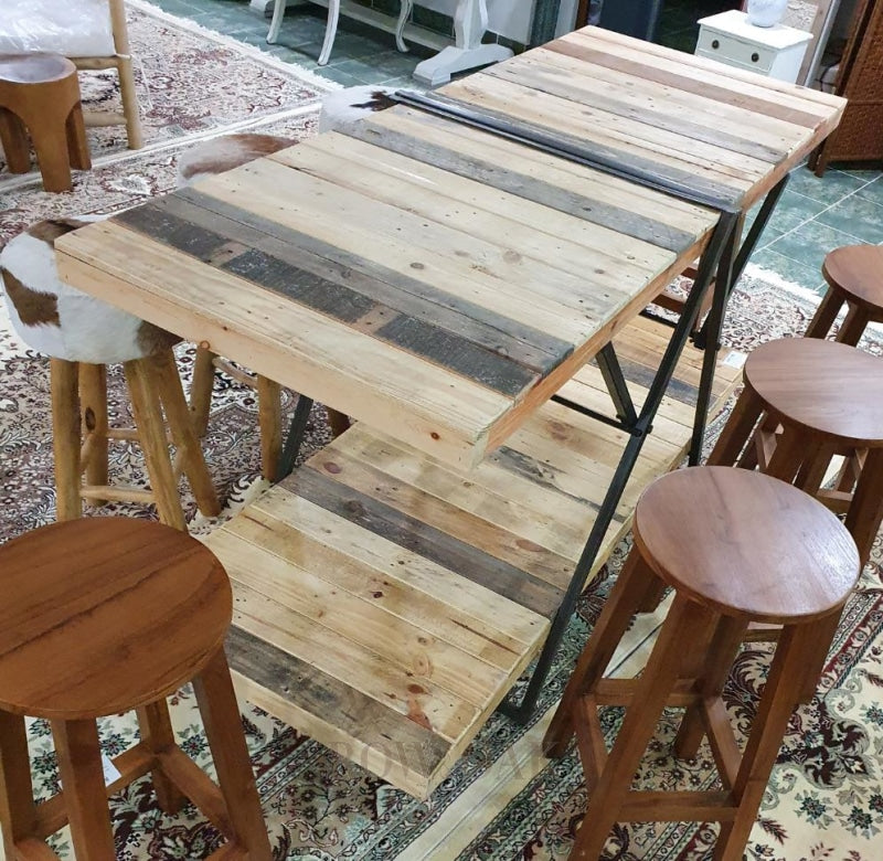 Reclaimed Wood 2-Tier Display Table / Island