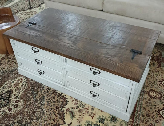 Repurposed Walnut Brown Wooden Coffee Table