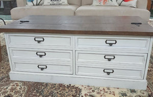 Repurposed Walnut Brown Wooden Coffee Table