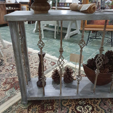 Load image into Gallery viewer, Repurposed Wood And Metal Spindle Console - Grey