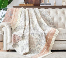 Load image into Gallery viewer, Floral Cotton Throw/Blanket