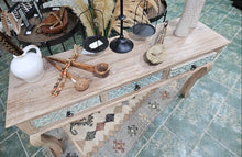 Load image into Gallery viewer, Vintage, Mango Wood 3-Drawer Console