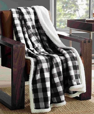 Eddie Bauer Plaid Sherpa Throw