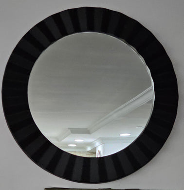 Custom Black Matte Metal Round Mirror