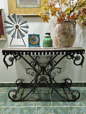Antique Baroque Console with Concrete Top