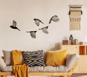 Rustic Folk Art Birds - Set of 5