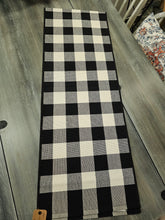 Load image into Gallery viewer, Black &amp; Cream Plaid Runner