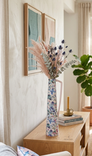 Load image into Gallery viewer, Tall Floral Ceramic Vase with Handle